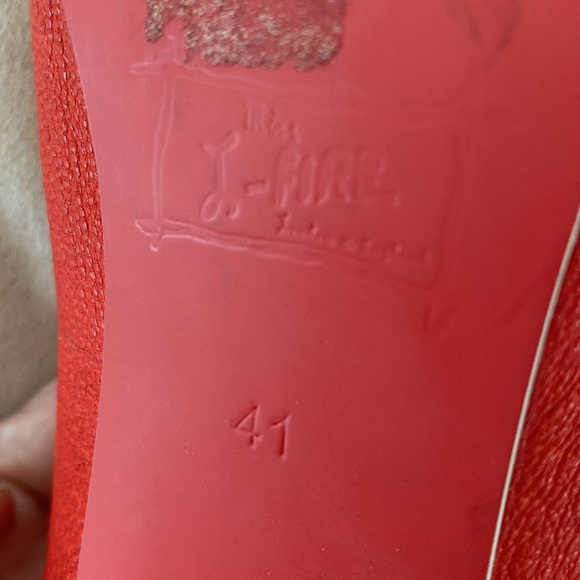 tomato red leather french sailor style comfy block heel size 10 - Picture 6 of 6